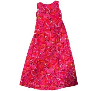 Vintage JA-NA HAWAII MOD MAXI Dress 1960s Hippy Floral Pink Maxi Sz  XL